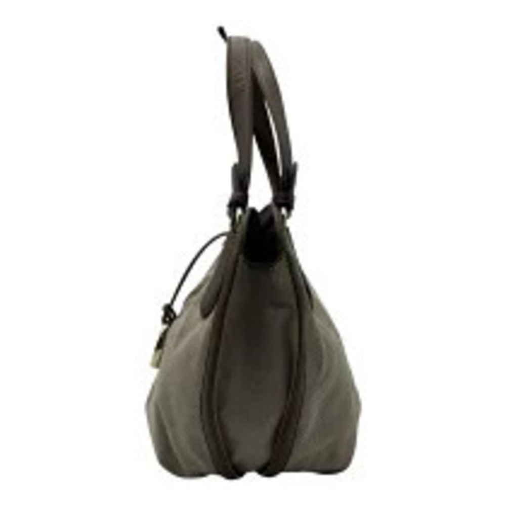 Celine Tote Bag Beige Canvas Leather Shoulder Tan